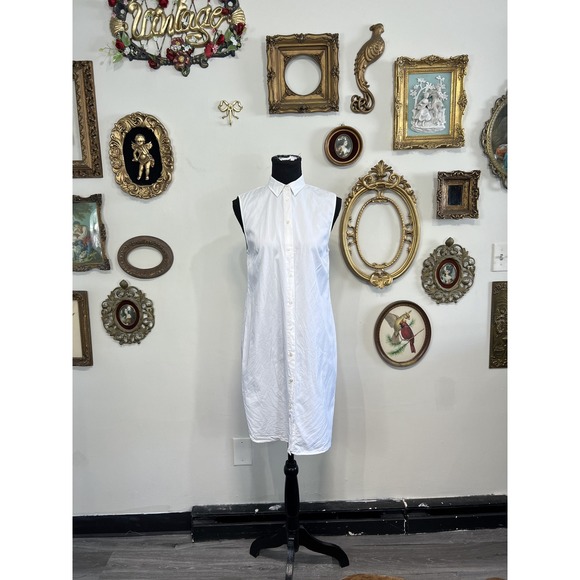 T by Alexander Wang Dresses & Skirts - T by Alexander Wang White Sleeveless Button Down Shirt Dress Size 2